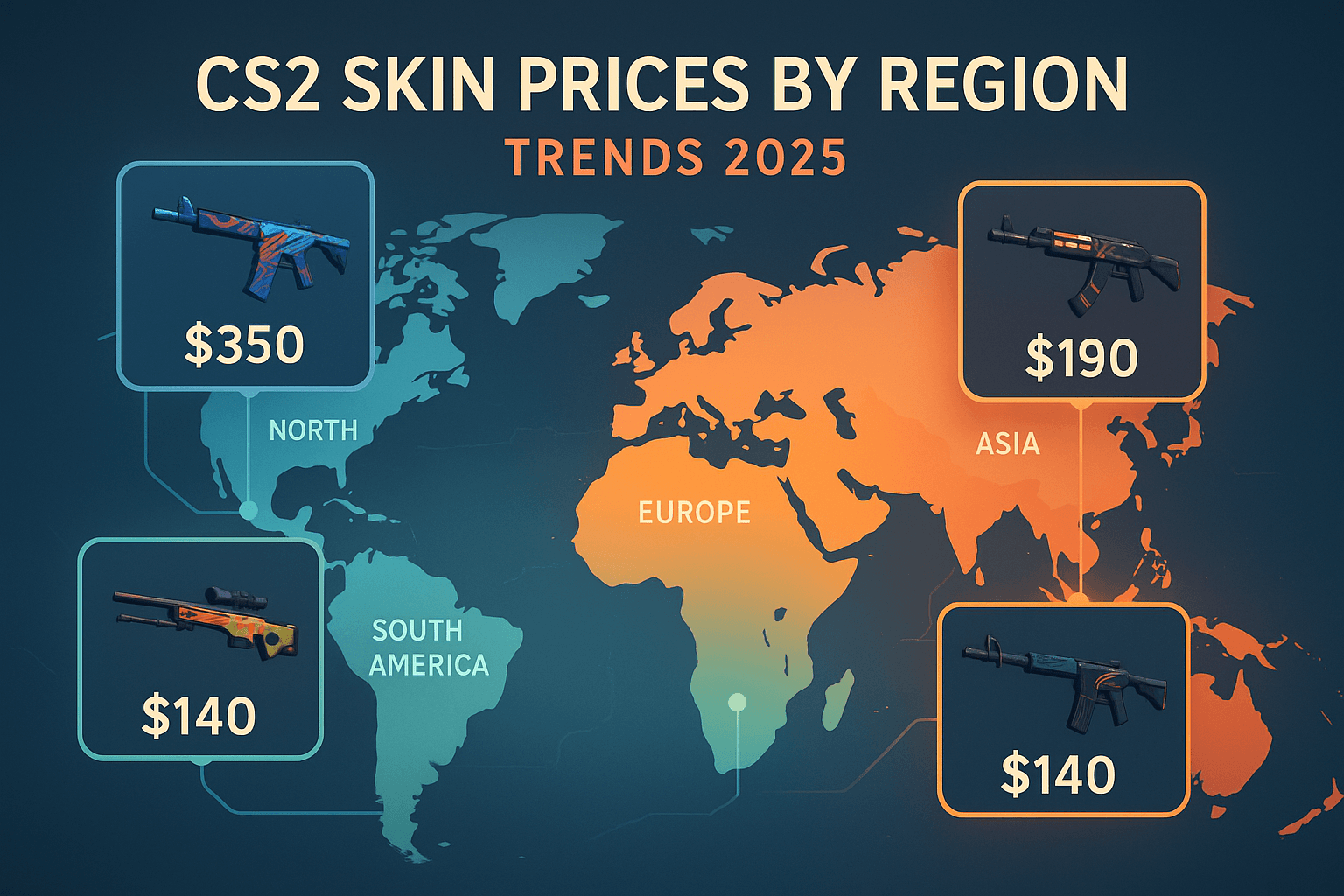 CS2 Skin Prices by Region: Trends 2025